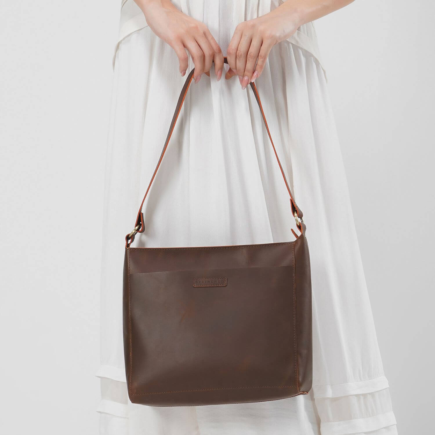 Lisbon Triangle Shoulder Bag | | Brown