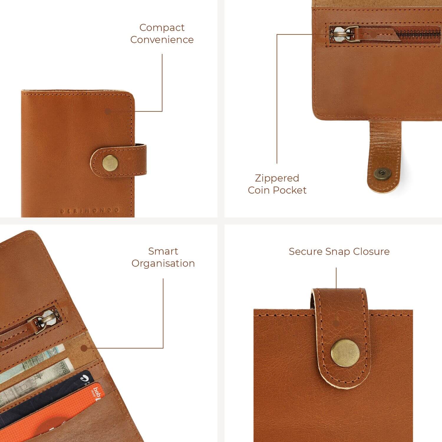 Prague Mini Bi-Fold Wallet | | Tan